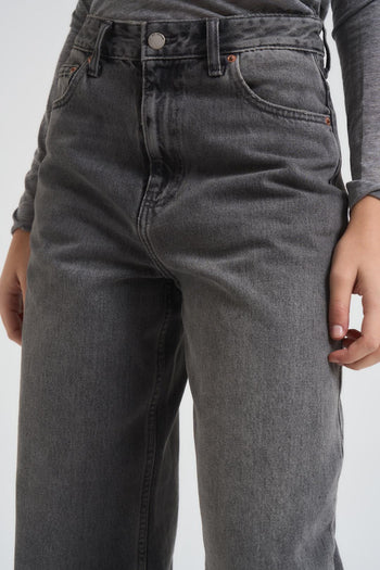 Jeans donna wide leg grigio - 4