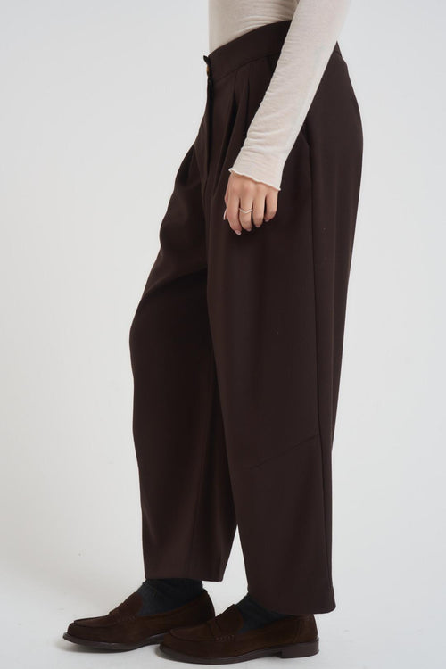Pantalone donna balloon marrone - 2