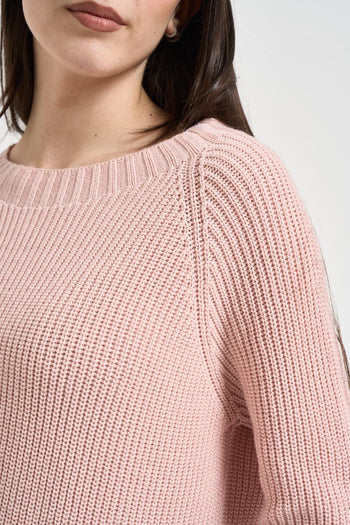 Maglia donna con spacchi rosa cipria - 4