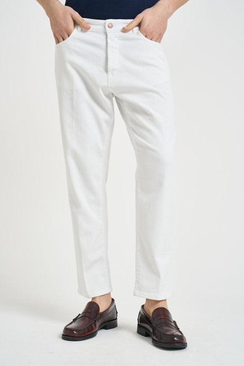 Jeans uomo regular in denim bianco