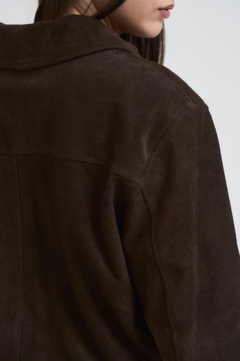 Giacca donna scamosciata moro - 4