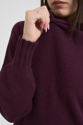 Maglia donna girocollo melanzana - 3