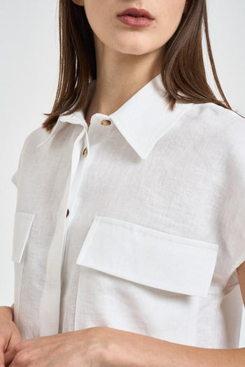 Camicia donna in lino bianca - 3