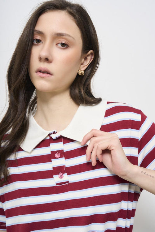 Polo donna a righe rosse - 2