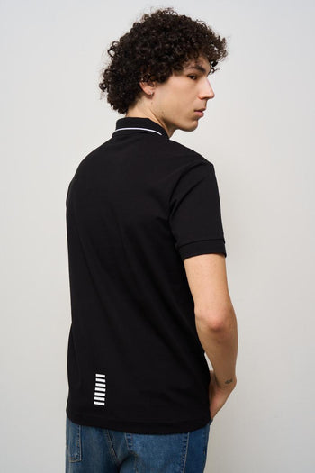 Polo uomo nera con logo - 4