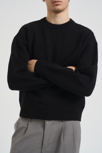 Maglia uomo nera girocollo - 6