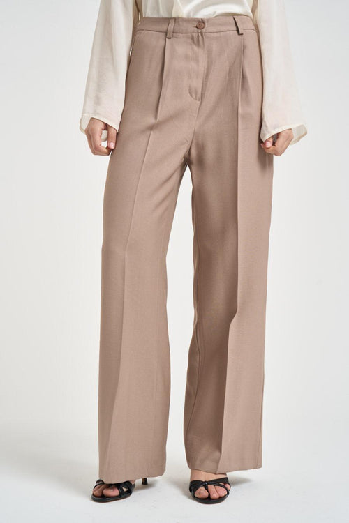 Pantalone donna gamba dritta fango