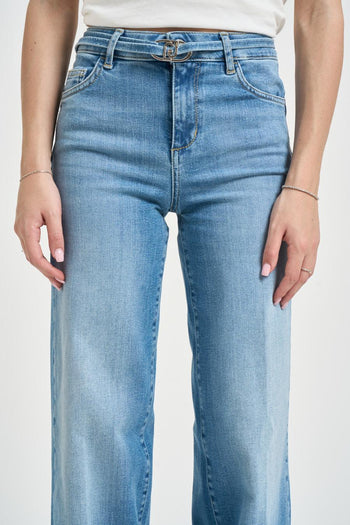 Jeans donna "Good flare" in denim chiaro - 3
