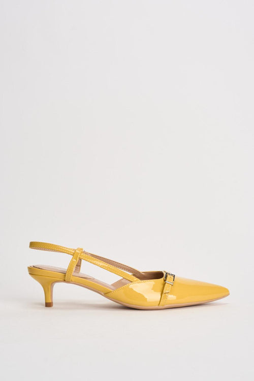 Slingback donna in vernice gialle
