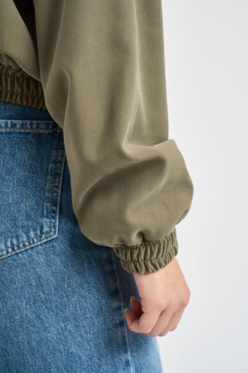 Bomber donna in nylon verde - 5
