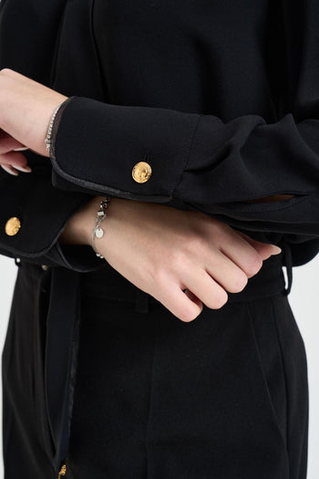 Camicia donna con foulard nera - 6