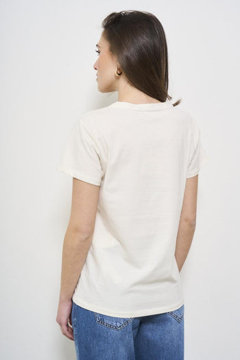 White women's crew neck t-shirt - 4