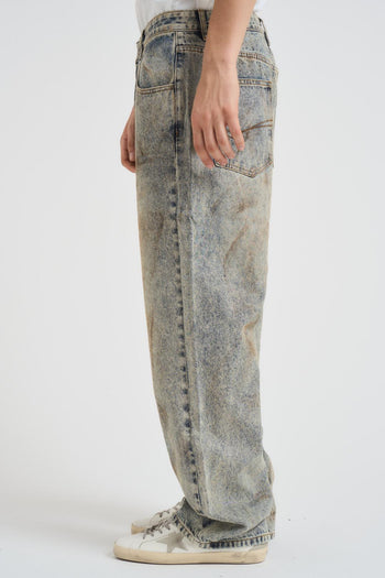 Jeans uomo in denim grigio/blu - 3