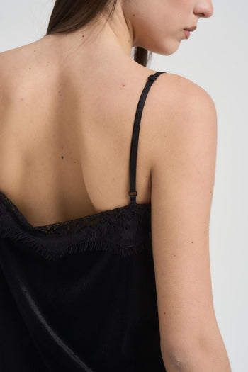 Top donna in velluto nero - 4