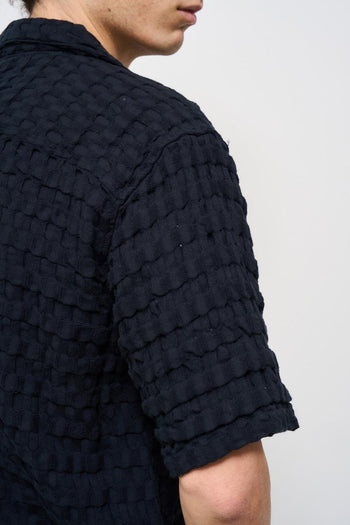Camicia uomo traforata nera - 5