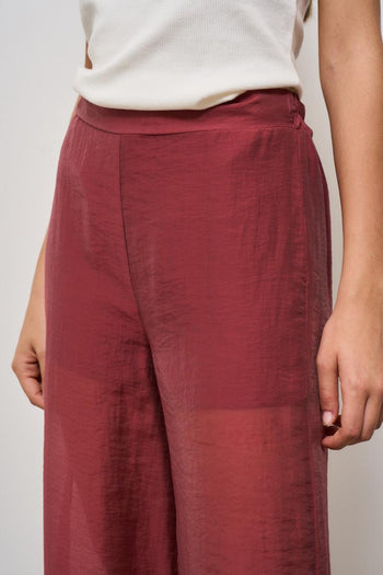 Pantalone donna rosso semitrasparente - 5