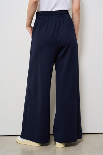 Pantaloni donna blu a palazzo - 3
