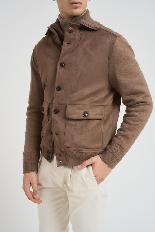 Giubbotto uomo in suede marrone