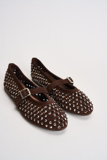 Ballerina donna con strass moro - 3