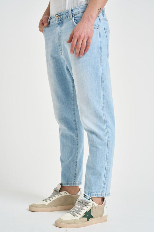 Jeans uomo aderente in denim chiaro - 2