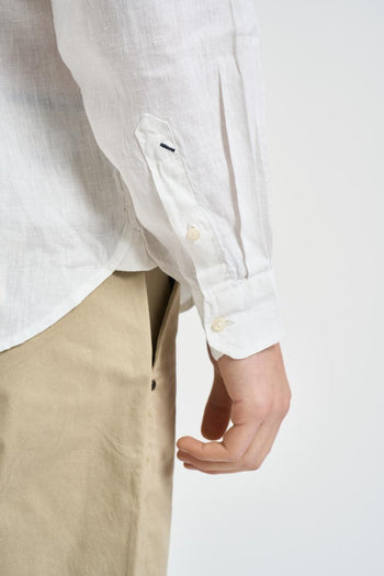 Camicia uomo in lino bianca - 6