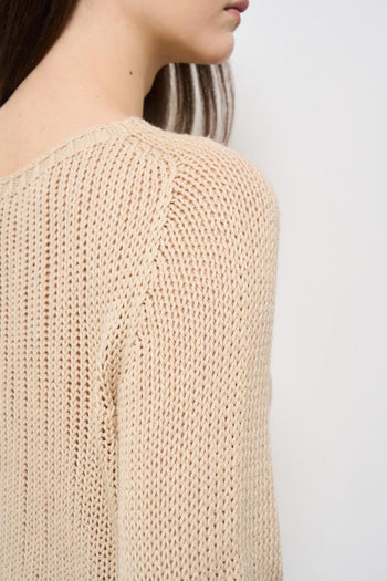 Maglia donna girocollo beige - 6