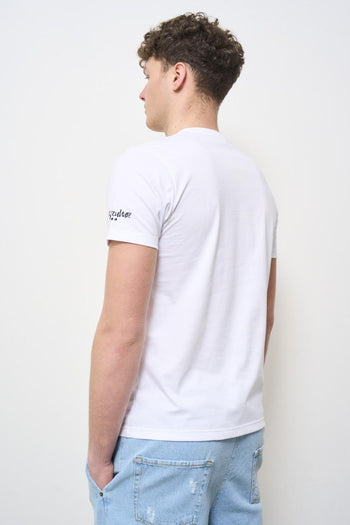 T-shirt uomo girocollo bianca con stampa - 6