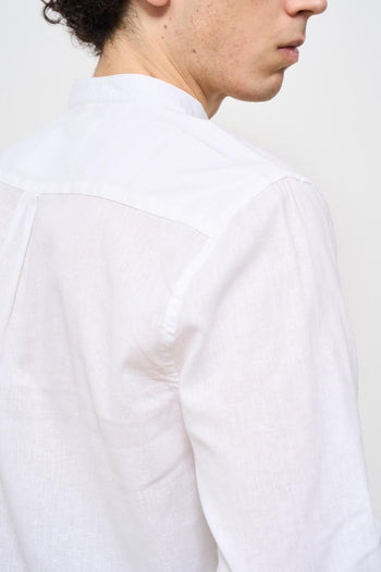 Camicia uomo alla coreana bianca - 6