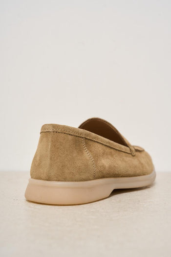Mocassino uomo in suede beige - 5