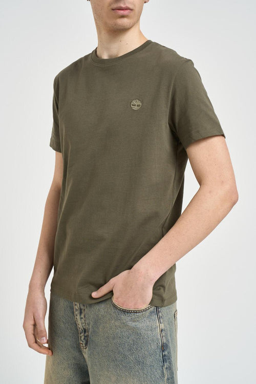 T-shirt uomo girocollo verde militare - 2