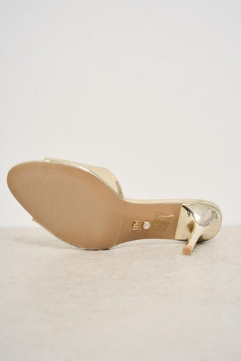 Gold women's sandal with heel - 7