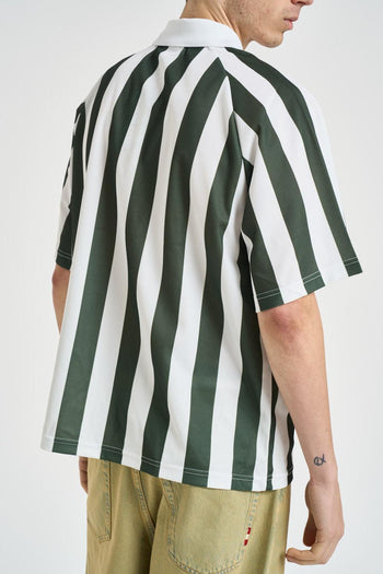 Polo uomo a righe verde e bianco - 3
