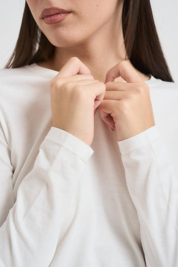 Maglia donna a maniche lunghe bianco - 3