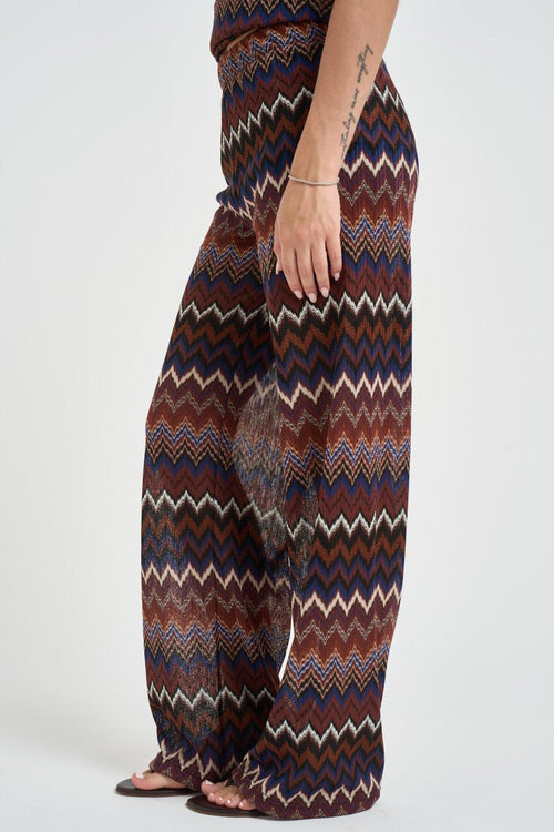 Pantalone donna a righe multicolor - 2