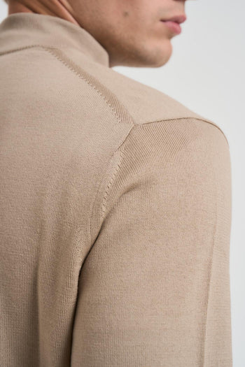 Maglia uomo con zip beige - 7