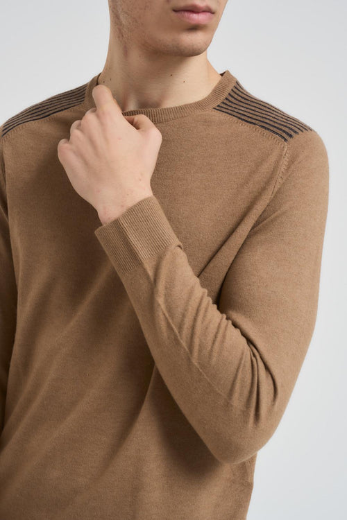 Maglia uomo girocollo cammello - 2