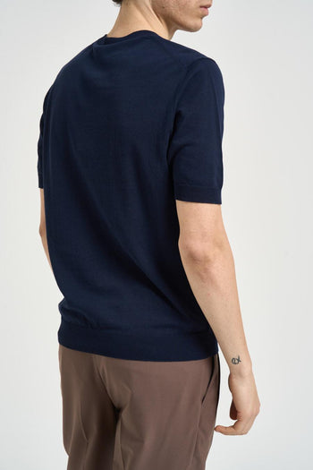 T-shirt uomo in maglia blu notte - 3