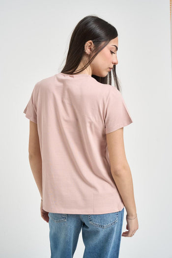 T-shirt donna girocollo rosa - 3