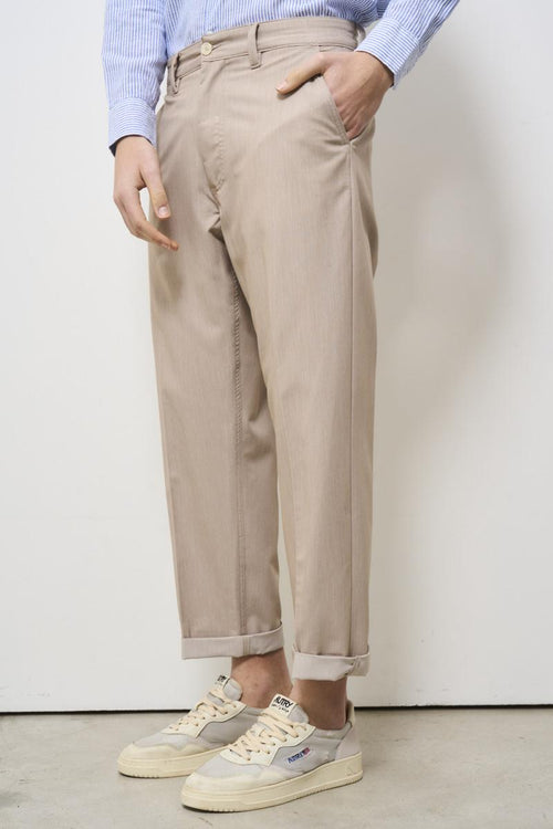 Pantalone uomo a palazzo beige - 2