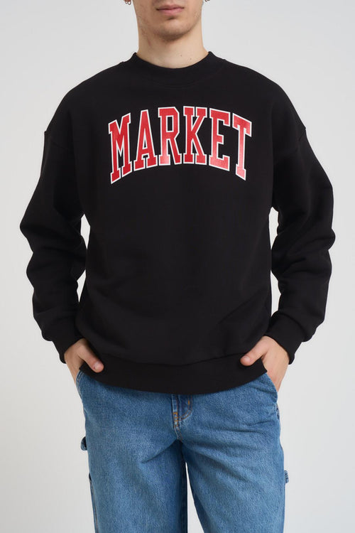 Felpa uomo girocollo con stampa nera