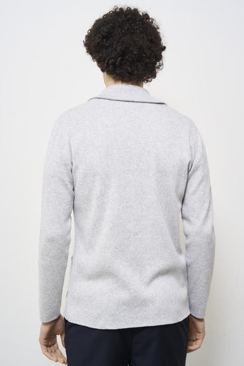 Giacca uomo in maglia grigia - 5