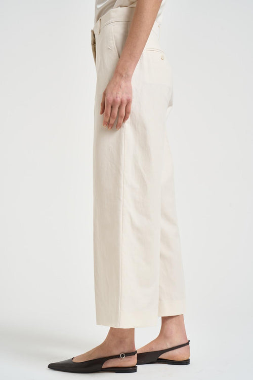 Pantalone donna dritto panna - 2