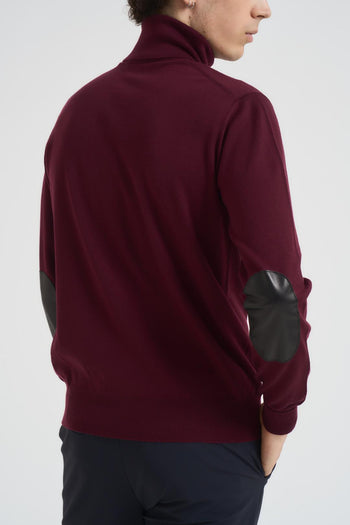 Maglia uomo collo alto bordeaux - 4