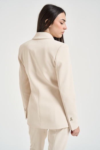 Giacca donna doppiopetto panna - 4