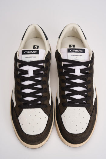 Sneakers uomo bianca e suede testa di moro - 8