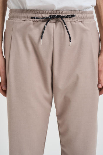 Pantalone uomo con elastico beige - 5
