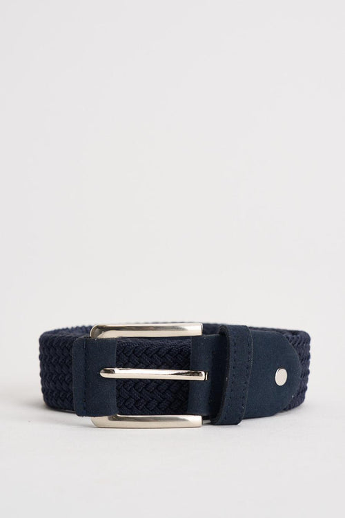 Cintura uomo intrecciata blu