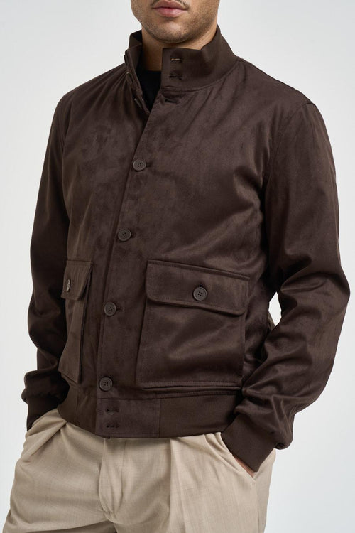 Giacca uomo in suede marrone - 2