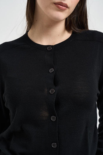 Cardigan donna in maglia nera - 3