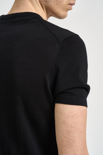 T-shirt uomo in maglia nera - 4